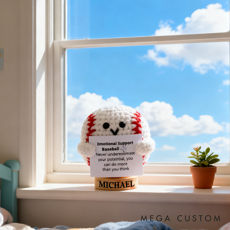 Personalized Funny Positive Baseball Toy With Custom Name Cheer Up Gift For Baseball Team Player