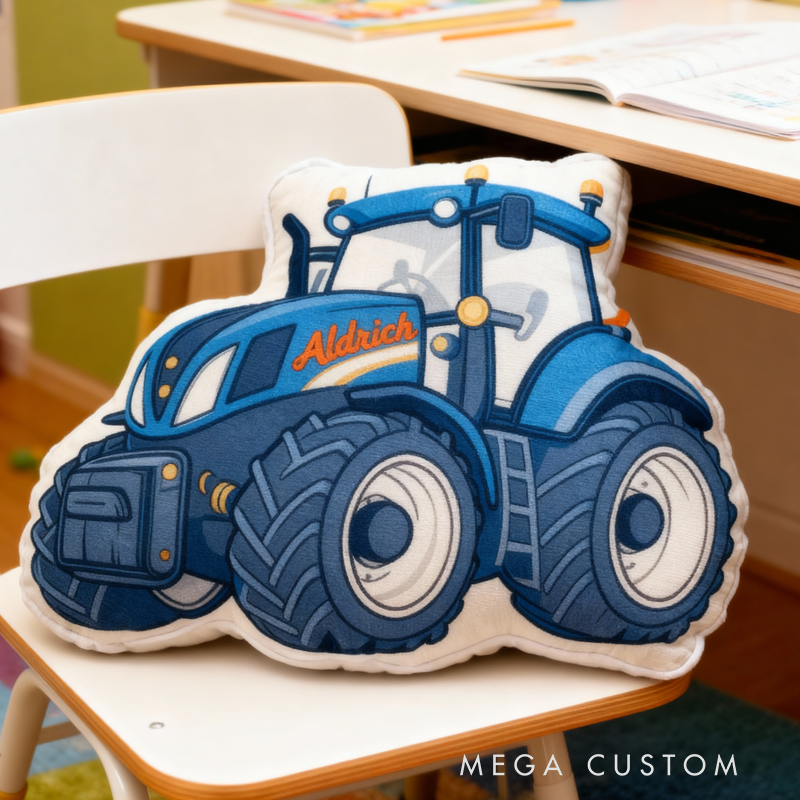 Personalized Tractors with Name Graphic 3D Print Pillow Christmas Gift for Kids or Baby Birthday Gift