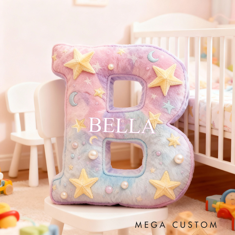 Personalized Flower Alphabet Throw Pillow Garden Flower Letter Pillow with Name for Kids Girl Boy Gardener Christmas Gifts Loving Room Decor