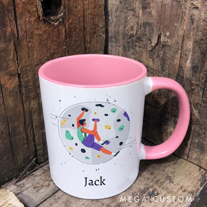 Personalised Rock Climbing Mug Present for Climbing Lovers Gifts for Climbers Hobby Mug Gift Outdoor Adventure Lover