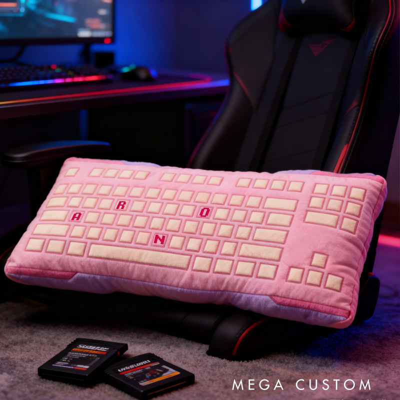 Personalized Novelty Keyboard Pillow for Gamers Custom Game Lovers Pillow Geek Nerd Gift