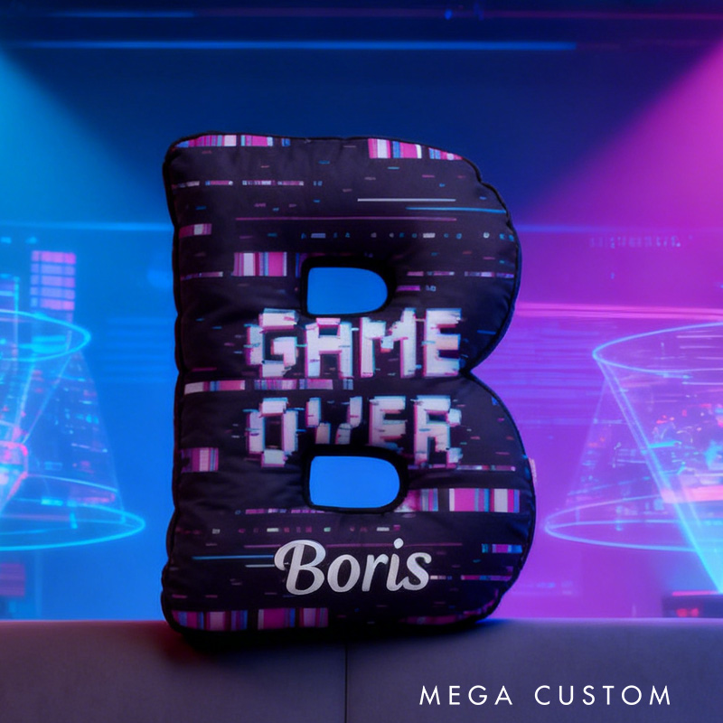 Personalized Letter Pillow Pillow for Gamers Custom Game Lovers Pillow Geek Nerd Gift