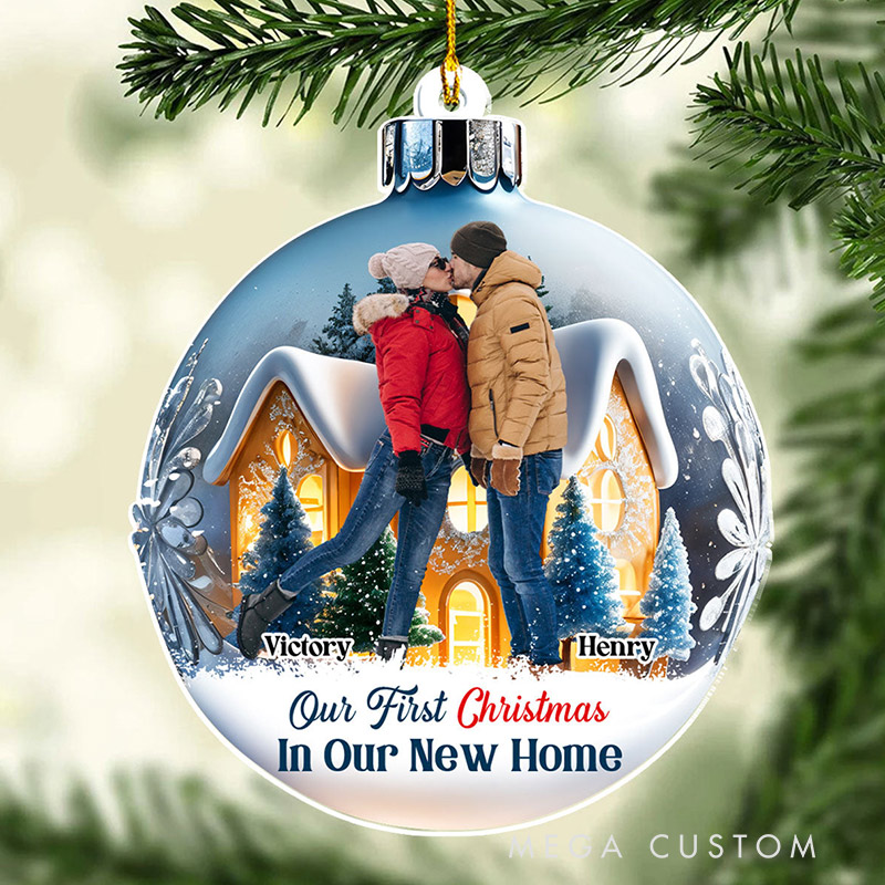 Personalized Acrylic Ornament Our First Christmas In Our New Home Ornament Housewarming Christmas Gift for Couple Family