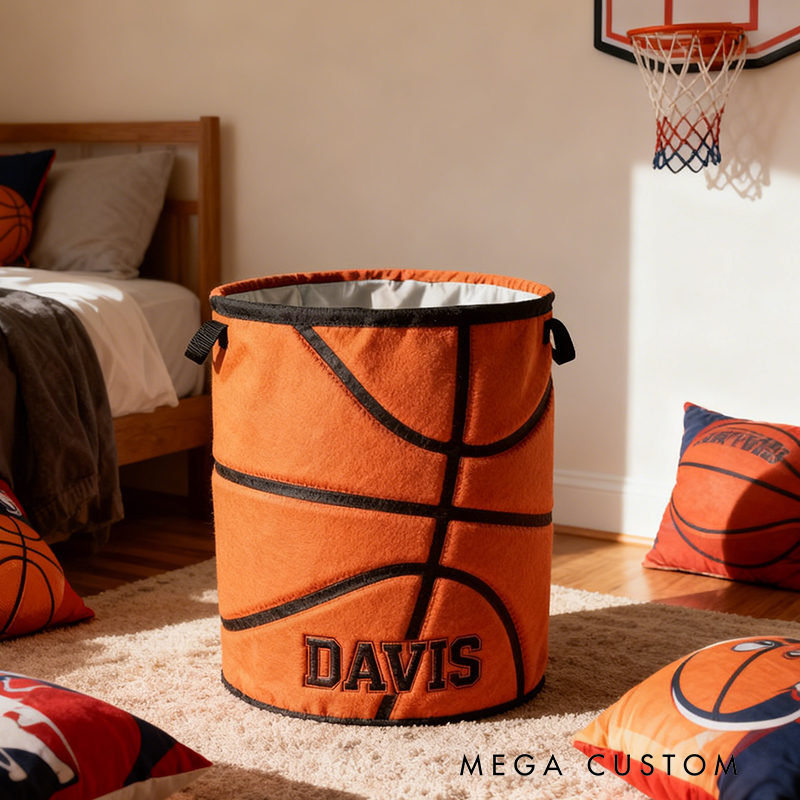 Personalized Basketball Storage Basket with Custom Name for Fans and Athletes