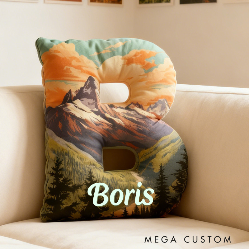 Personalized Nature-Themed Custom Initial Pillow National Park Themed Pillow Gift for Outdoor Nature Enthusiasts
