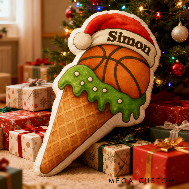Personalized Basketball Christmas Pillow Combine Festive Cheer with Your Love for the Game