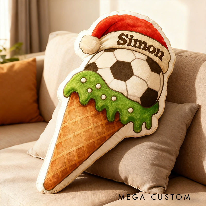 Personalized Soccer Christmas Pillow Celebrate Your Love for Soccer with Festive Holiday Charm