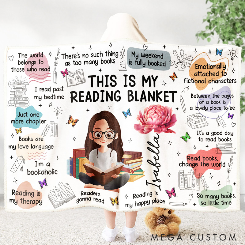 Personalized Flower Book Lovers, Books Quotes - Personalized Wearable Blanket Hoodie Birthday Gift for Book Lovers
