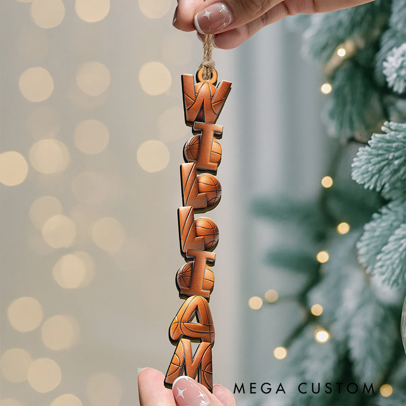 Personalized Basketball Name Ornament Slam Dunk Your Holiday Decor with a Unique Touch