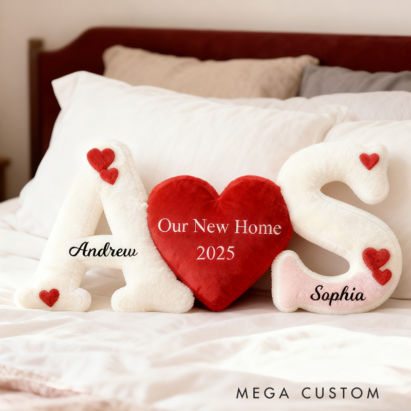 Personalized Letter Pillow with Custom Name Perfect for New Home Gift Wedding Anniversary Keepsake Graphic 3D Print Pillow 