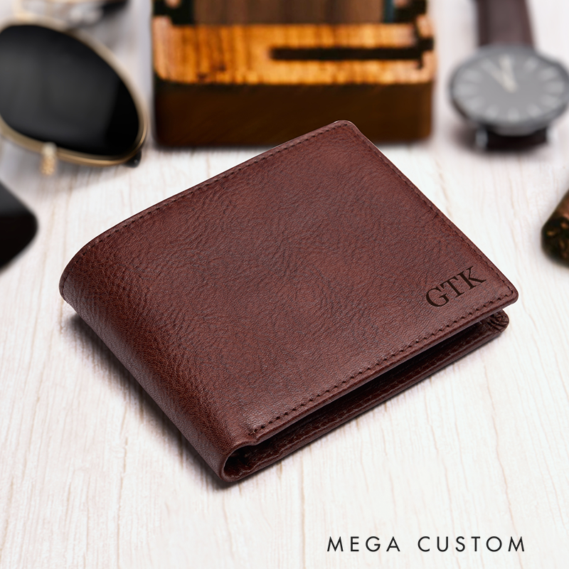 Personalized Leather Wallet for Men Gift for Him Men's Wallet Custom Wallet with Name Engraved Wallets with Name Minimalist Wallet Leather Gift for Husband Boyfriend Father