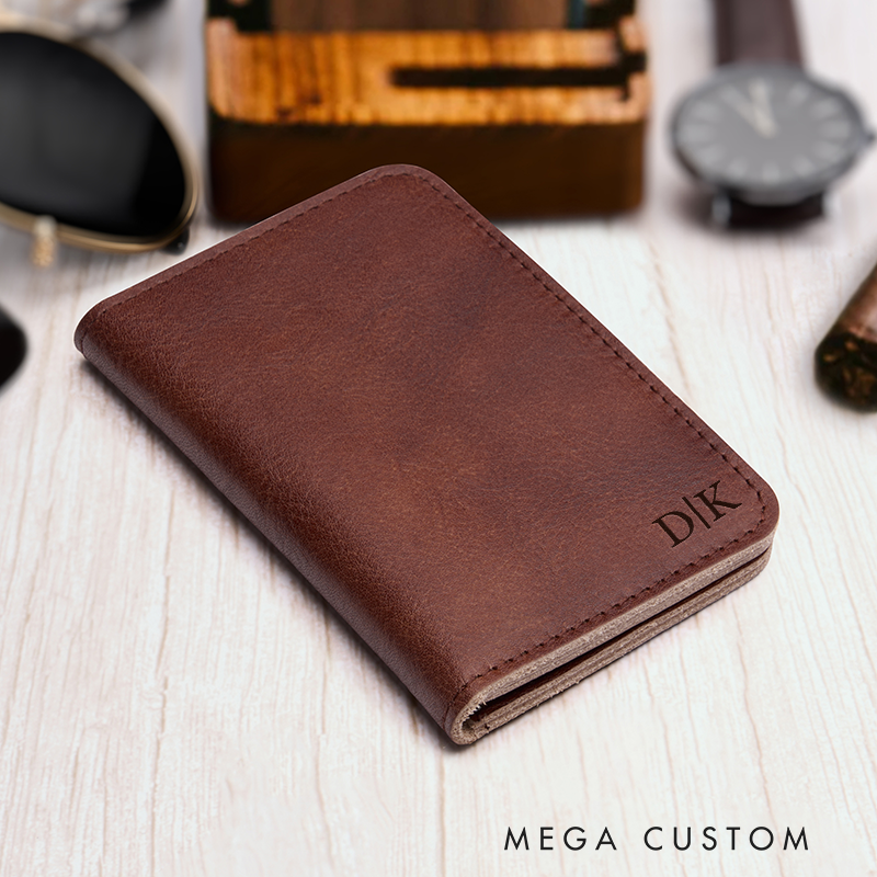 Personalized Leather Wallet with Name Men’s Wallet Custom Wallets for Him Engraved Wallets with Name Trifold Wallet Leather Gift For Him Gift for Husband Boyfriend Father
