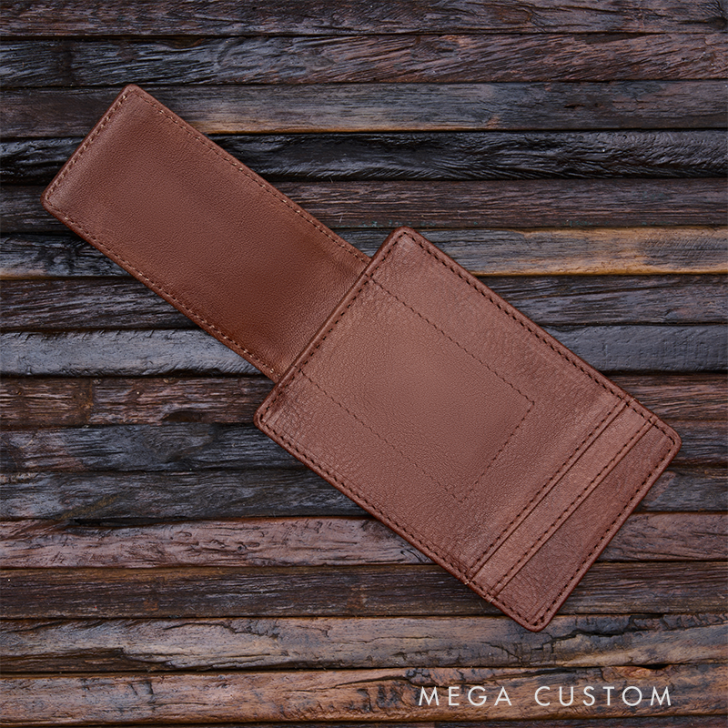 Personalized Leather Money Clip Wallet Custom Money Clip with Name Engraved Money Clip for Men Groomsmen Money Clip Wedding Gift
