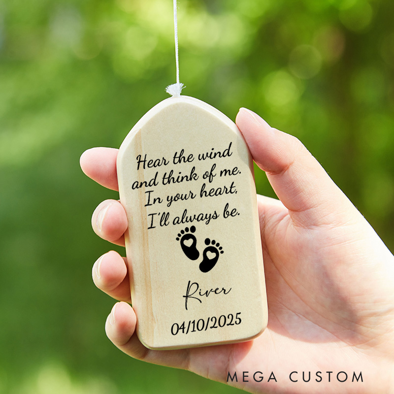 Personalized Memorial Wind Chimes for Infant Loss Sympathy Gift for Miscarriage Pregnancy Loss and Angel Baby Keepsake Bereavement Gift