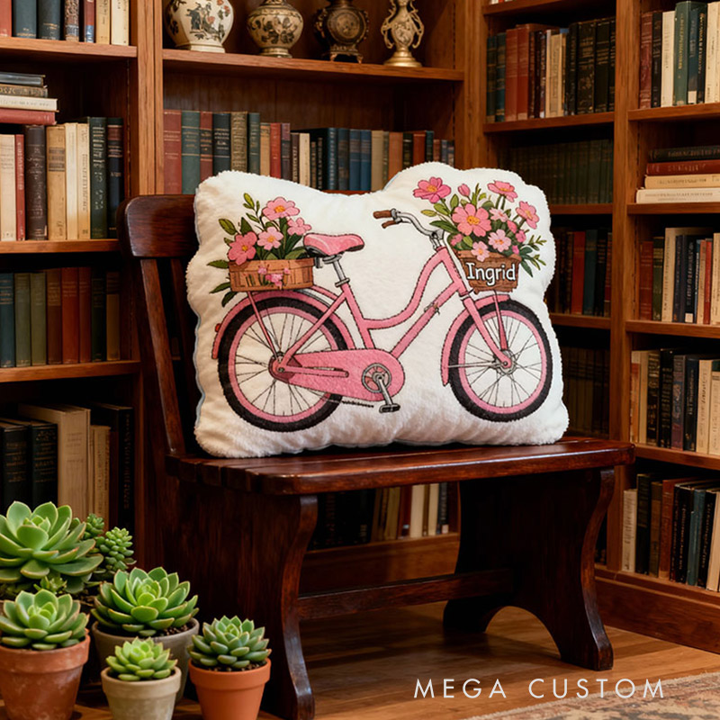 Personalized Name Pillow with Flowers Design Beautiful Gift for Kids Gardening Lovers Gift