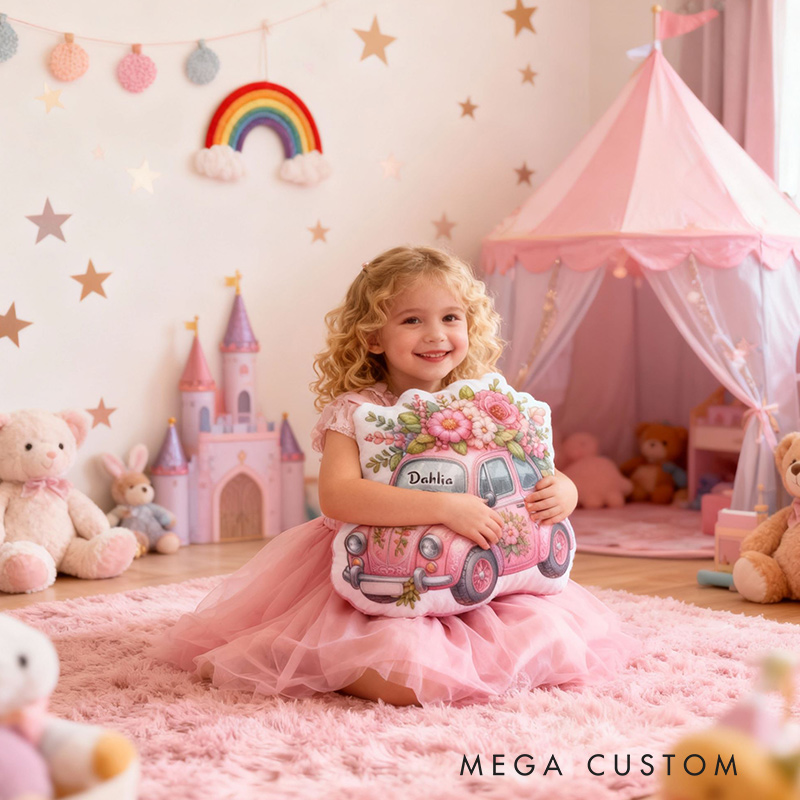 Personalized Bouquet Cart Pillows with Customizable Name Fun Christmas Gifts for Girls Gardening Lovers Gift