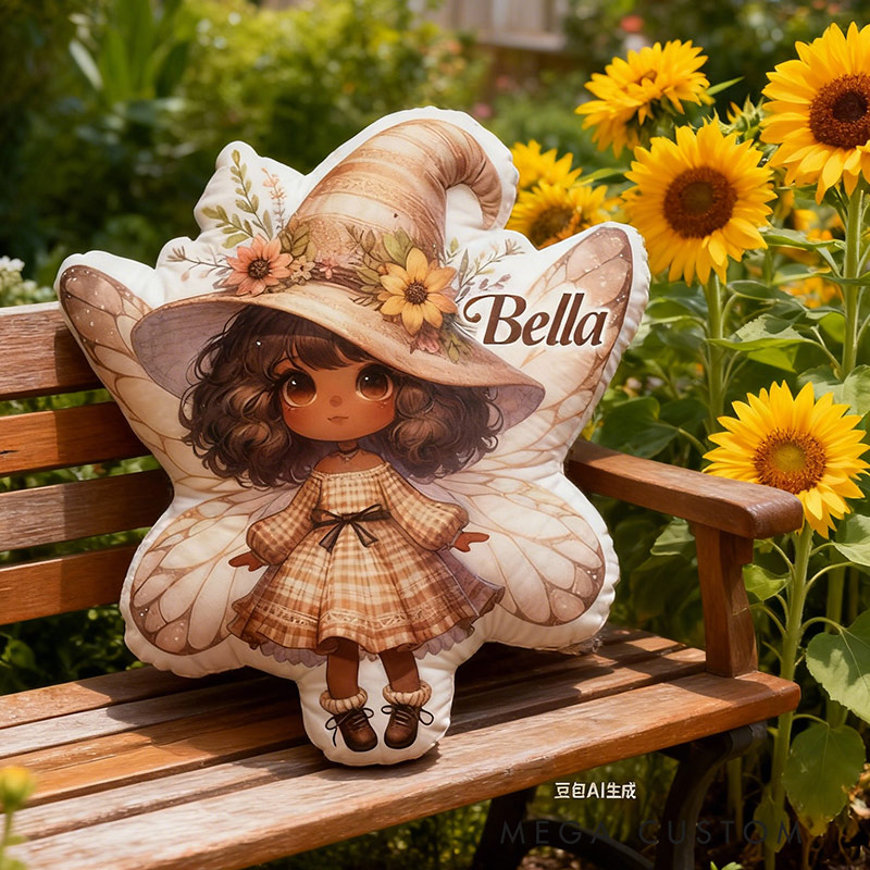 Personalized Charming Garden Fairy Pillow with Custom Name Graphic 3D Print Pillow for Gardening Lovers