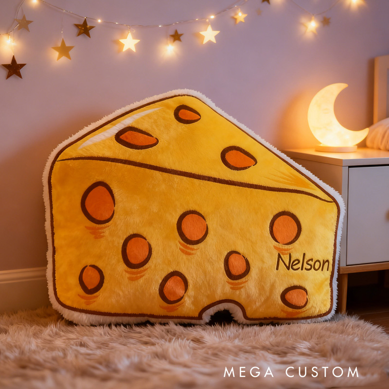 Personalized Cheese Throw Pillow with Name Bread ingredients Pillow for Kids Girl Baker Christmas Gifts Loving Room Decor