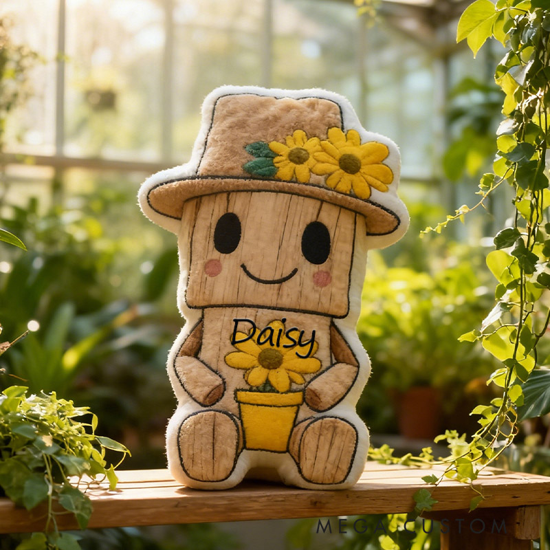 Personalized Sunny Garden Buddy Pillow  with Custom Name Graphic 3D Print Pillow for Gardening Lovers