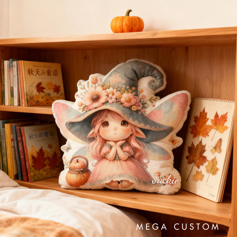 Personalized Cute Garden Fairy Throw Pillow Fairy Pillow with Name for Kids Girl Boy Gardener Christmas Gifts Loving Room Decor