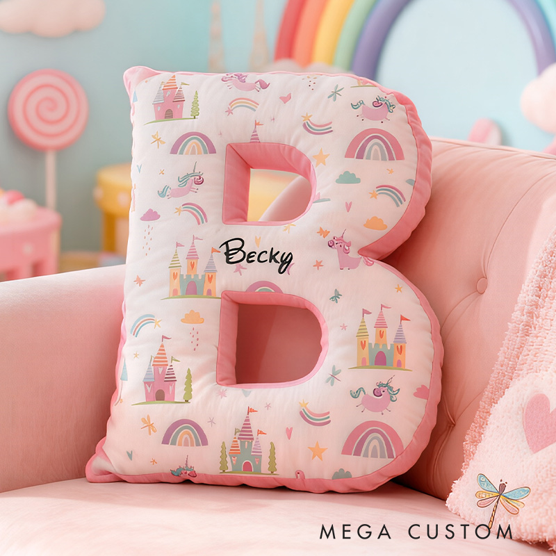 Personalized Letter Name Pillow Initial Pillow Graphic 3D Print Gift for Kids and Family Housewarming Gift 