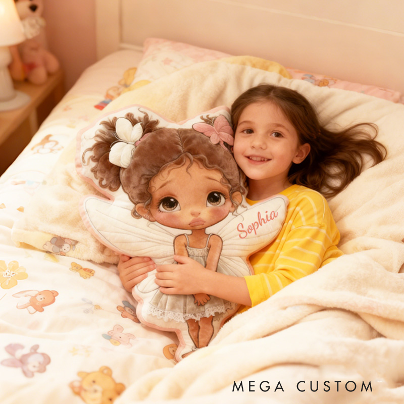 Personalized Princess Fairy Throw Pillow Garden Fairy Pillow with Name for Kids Girl Boy Gardener Christmas Gifts Loving Room Decor