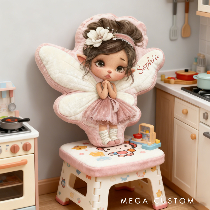 Personalized Princess Fairy Throw Pillow Cute Fairy Pillow with Name Little Girl Fairies Pillow for Kids Girl Boy Gardener Christmas Gifts Loving Room Decor