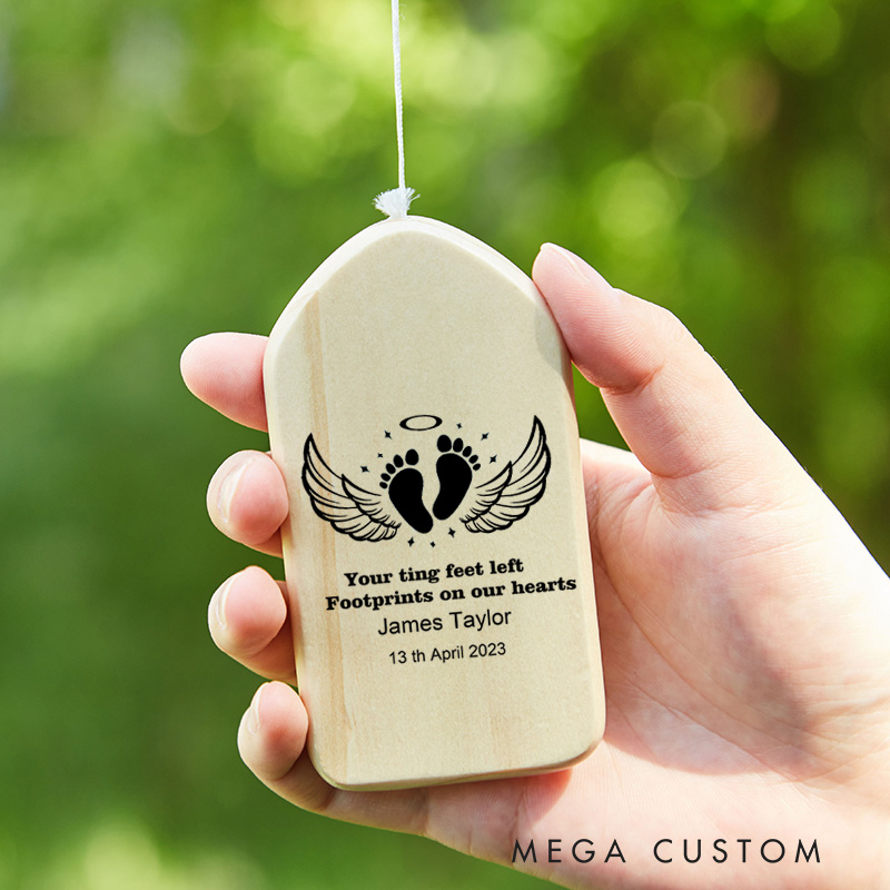 Personalized Baby Loss Wind Chime Baby Miscarriage Infant Loss Keepsake Baby Footprint Memorial Pregnancy Loss Gifts for Mothers Baby Sympathy Gifts