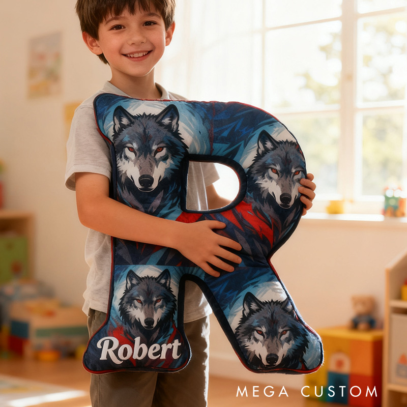 Personalized Wolf-Themed Cushion Pillow Gift for Love Wild Animals Pillow Gift for Kid Outdoor Adventure Hunting Enthusiasts