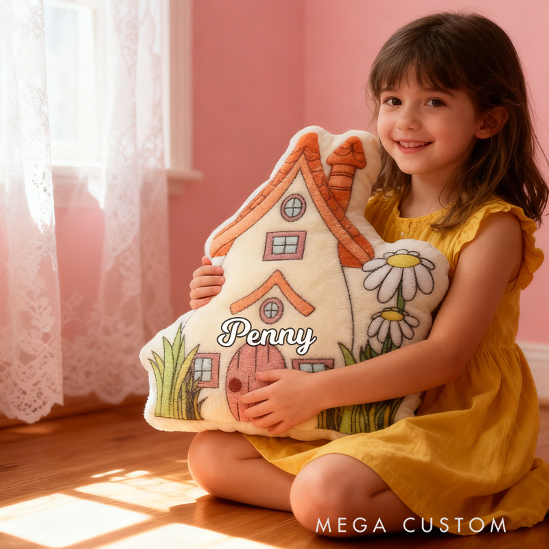 Personalized Daisy House Pillow Graphic 3D Print Custom Name Pillow Gift for Girls Famlily Housewarming Gift Cozy Home Decor