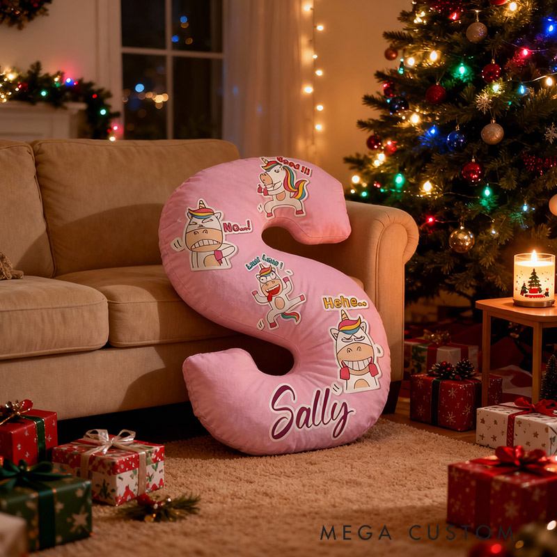 Personalized Initial Pillow Custom Name Pillow for Children Family Gift Housewarming Gift 