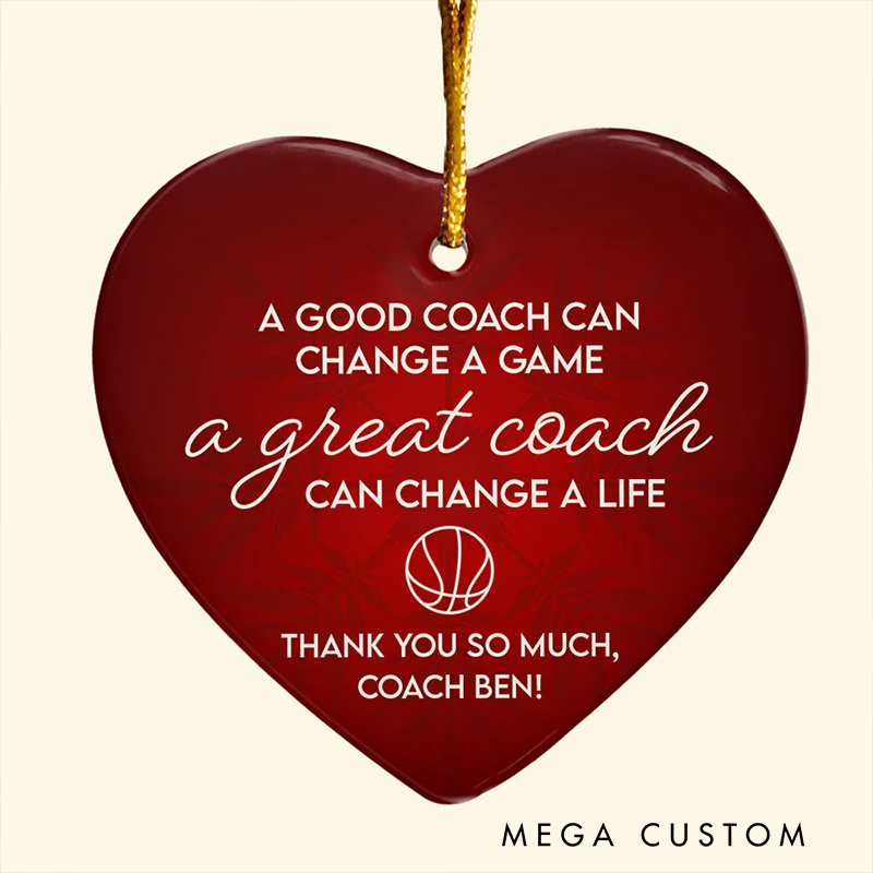 Personalized Ornament Basketball Heartfelt Coach Appreciation A Great Coach Can Change a Life