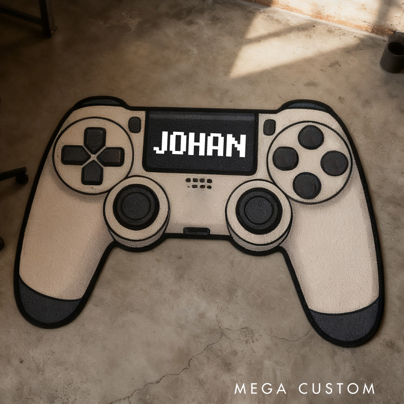 Personalized Retro Gamepad Themed Digital Print Carpet for Gamer Room Stream Setup or Teen Bedroom Decor Geek Gaming Lover Gift
