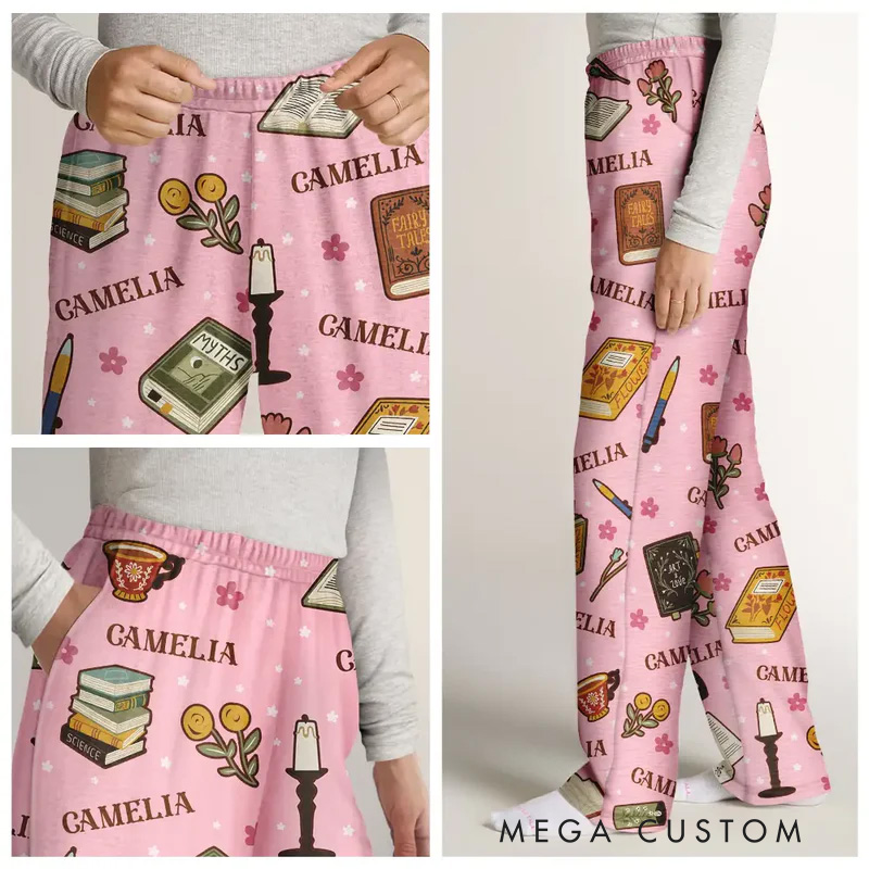 Personalized Book Pajamas Pants Book Lover Sleep Pants for Book Lover Bookish Bookworm Librarian Christmas Gifts