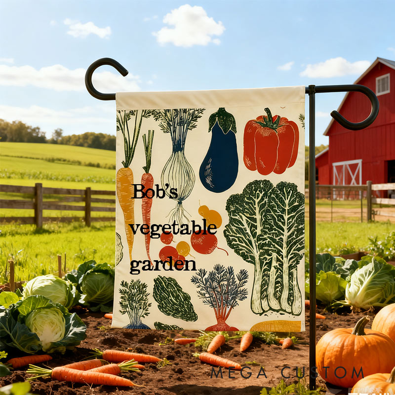 Personalized Veggie Patch Garden Flag Yard Flag Spring Garden Flag Summer Decor Double Sided for Garden Lovers
