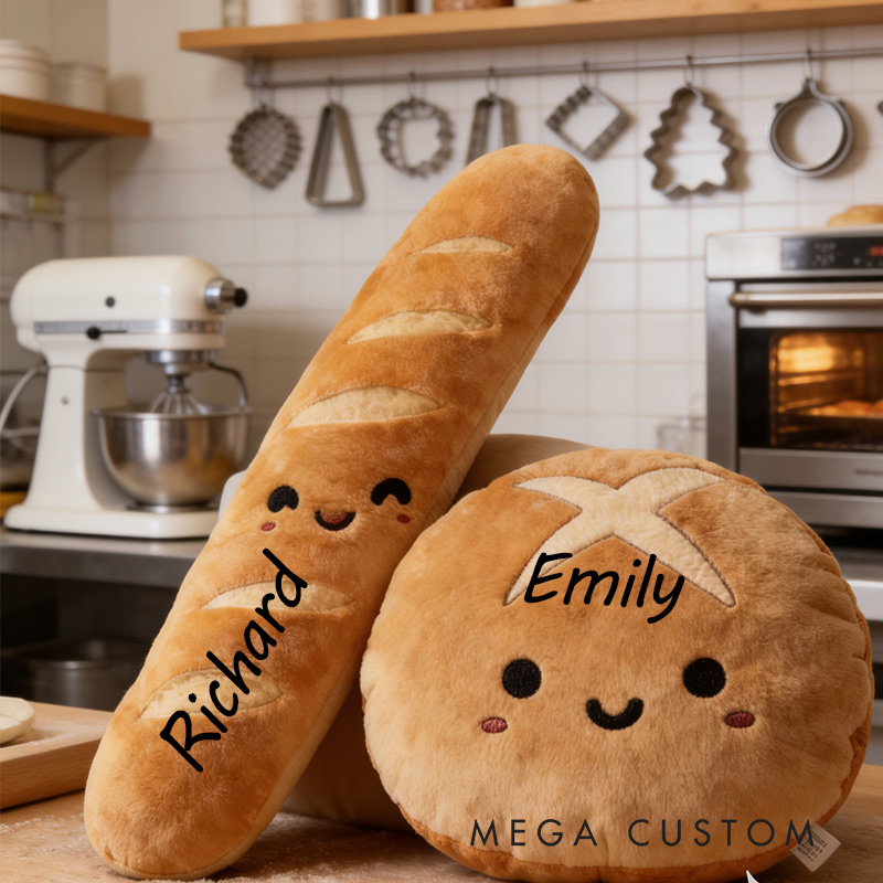 Personalized I Loaf You Bakery Love Pillow Graphic 3D Print Pillow with Name for Baking Lovers and Couple