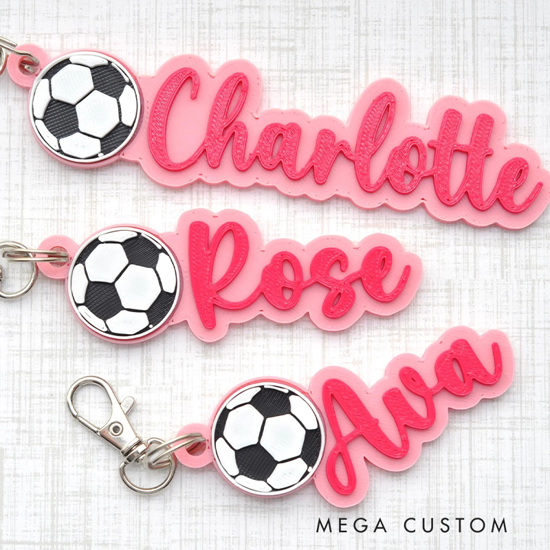 Personalized Soccer 3D Keychain Custom Name for Athletes and Enthusiasts Valentine's Day Gifts 