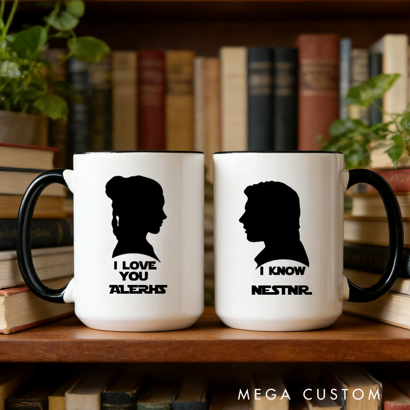 Personalized Silhouette Love Quote Mugs Funny Geek Couple Mug Geek Nerd Valentine's Day Gift