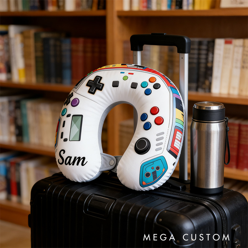 Personalized Gamer U-Shaped Pillow for Game Lovers Travel Neck Pillow Christmas Gift for Kids
