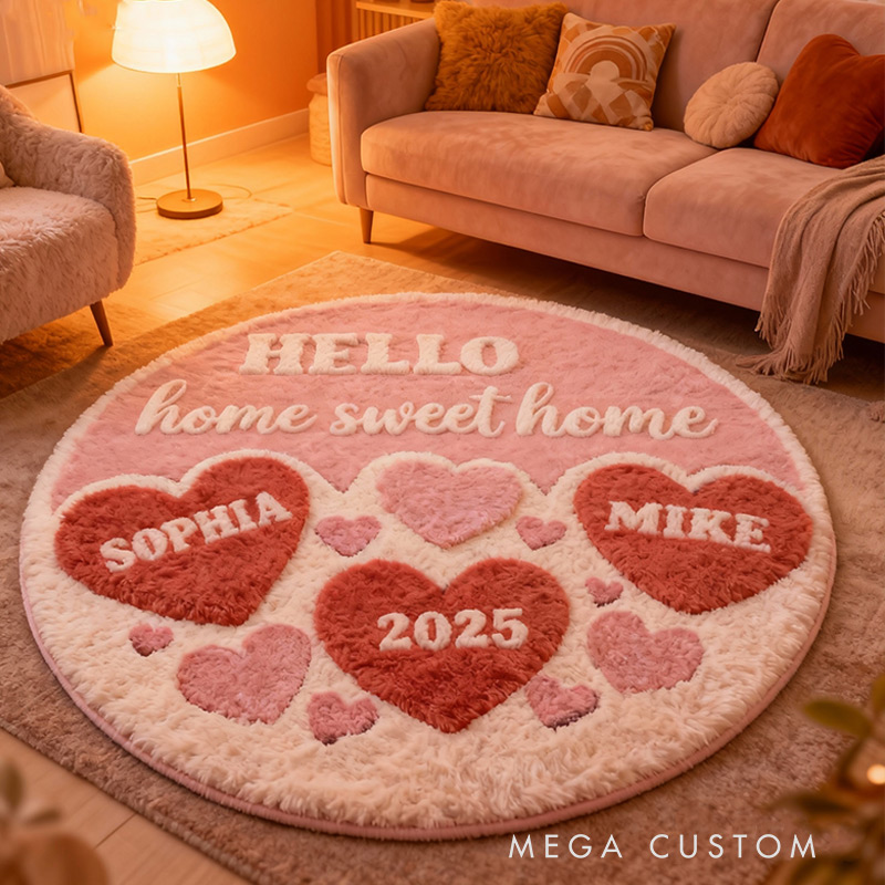 Personalized Home Sweet Home Doormat Custom Names Rug for Couples New Home Gifts Valentine's Day Gifts