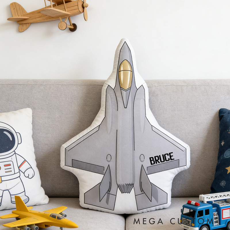 Personalized Custom Jet Plane Pillow for Kids Space Enthusiasts Gift Adventure Lovers Gift for Kids