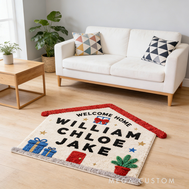 Personalized House Doormat Custom Names Rug for Couples New Home Gifts Housewarming Day Gift