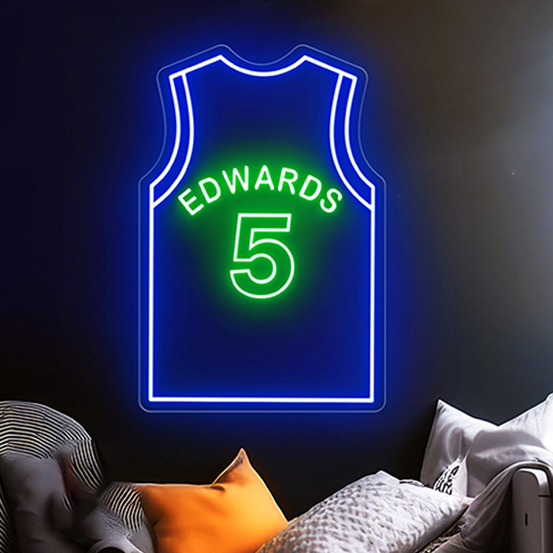 Personalized LED Basketball Neon Light Featuring Your Name and Jersey for Players and Fans