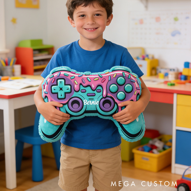 Personalized Gaming Controller Pillow With Name Custom Gamer Gifts For Boys Teen Gaming Room Decor Unique Gamer Birthday Gifts