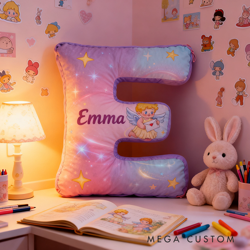 Personalized Letter Valentine's Day Gift Pillow Custom Name Pillow Soft Decorative Graphic 3D Print Pillow for Her