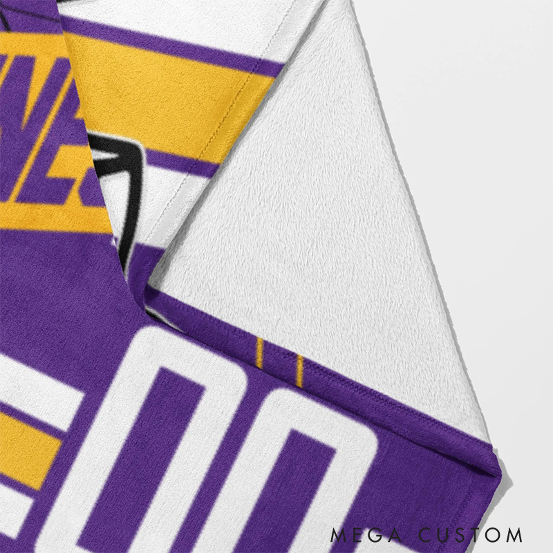 Personalized Football Helmet Blanket Custom Name and Team Design 