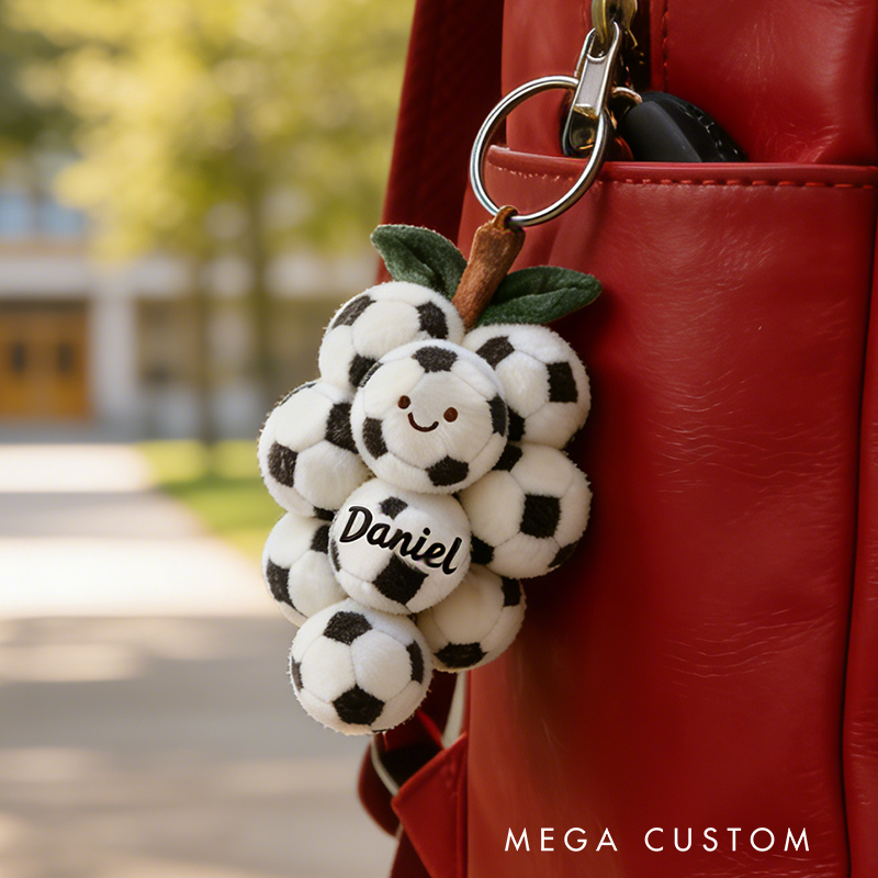 Personalized Soccer Ball Keychain with Custom Name for Dedicated Soccer Fans