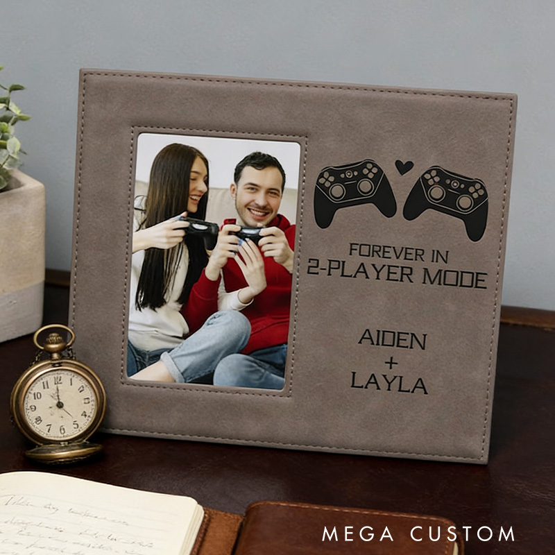 Personalised Gamer Couple Picture Frame Couple Gaming Gift Custom Gift for Boyfriend Forever in Two Player Mode Gamer Gift Gamer Wedding Gift