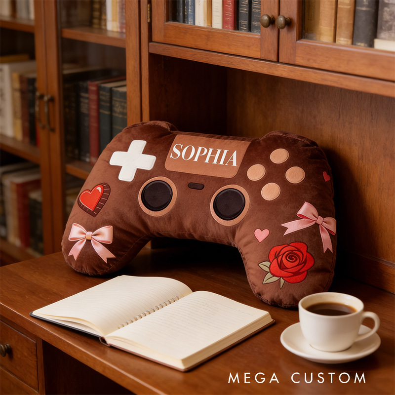 Personalized Matching Game Couple Controller Shaped Pillow for Game Lovers Valentines Day Gift Plush Pillow Christmas Gift for Couples