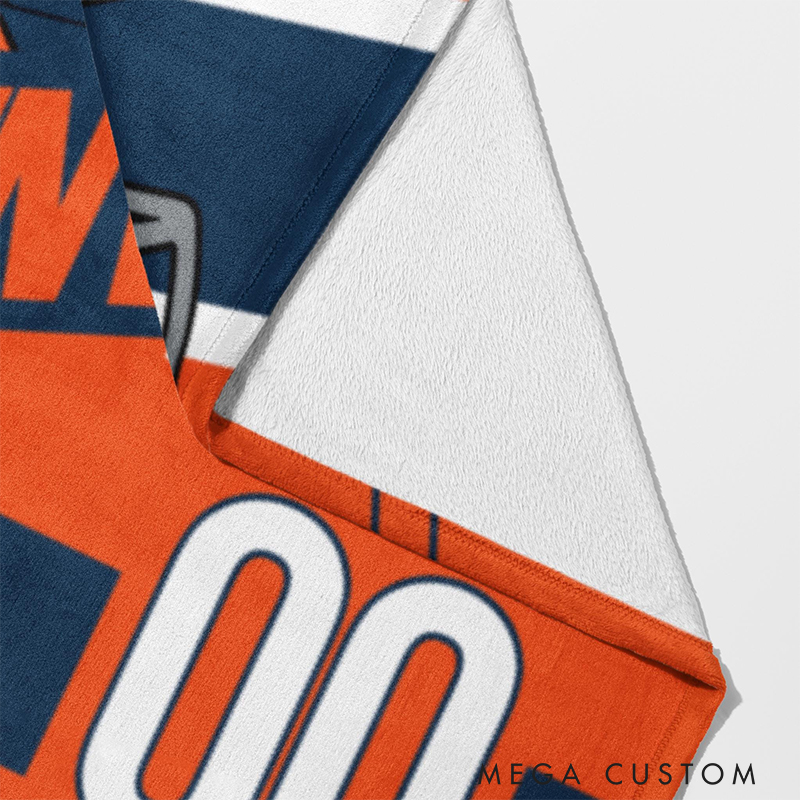 Personalized Game Day Blanket Unique Football Helmet and Number Graphic  